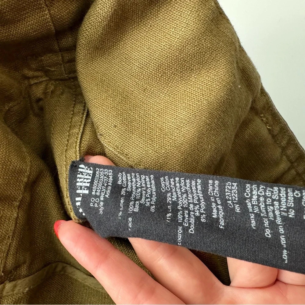 ARITZIA WILFRED FREE‎ Rayder Olive Green Linen Jacket Small - Picture 8 of 10